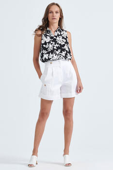 High-waisted shorts - White XS