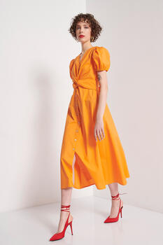 Dress with cross cut - Orange S