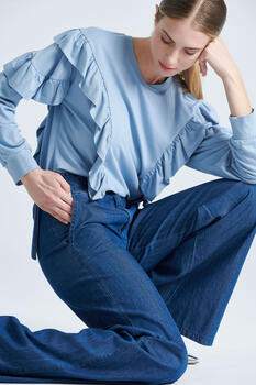 Rayon blouse - Blue S