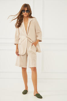 Bermuda with linen - Beige S