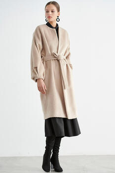 Coat with wide sleeves - Beige S