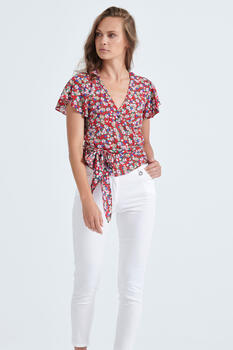 Printed cblouse - Red S