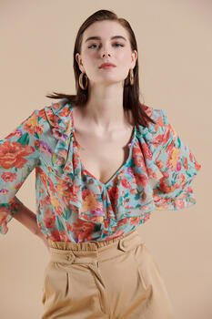 Floral blouse with ruffles - Veraman S