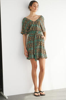 Jumpsuit with detachable belt - Brown S