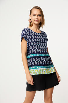 Blouse with printed pattern - Blue S