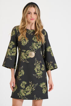 A-line dress with paisley pattern - Black M