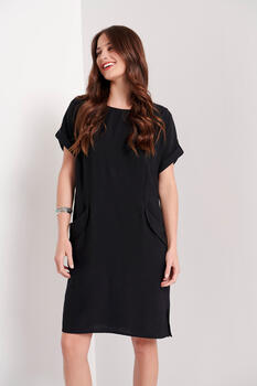 Dress with front pockets - Black S