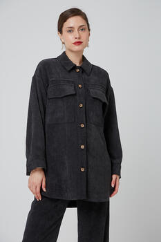 Oversized corduroy shirt - Black M
