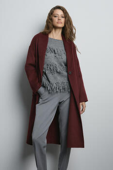 Coat oversized - Burgundy S/M