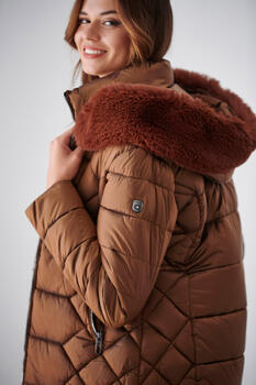 Long inflatable jacket - Brown S
