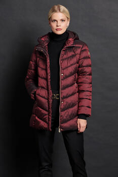 Quilted jacket with hood - Red S