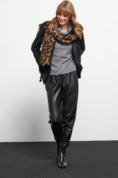 Scarf with animal print pattern - Brown O/S