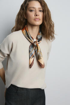 Satin scarf - Brown O/S