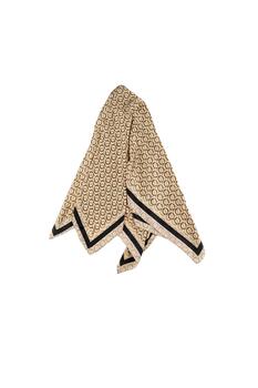 Scarf with Polka Dot Pattern - Beige O/S