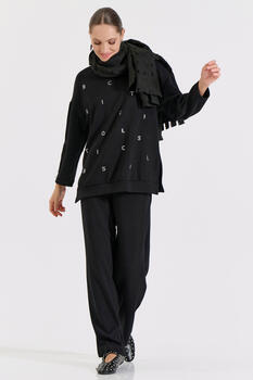 Women’s Open-Knit Scarf - Black O/S