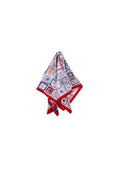 Geometric Print Scarf - Red O/S